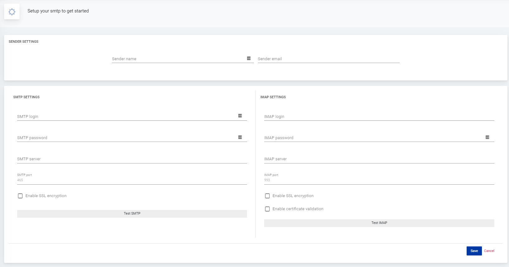 Add email SMTP account
